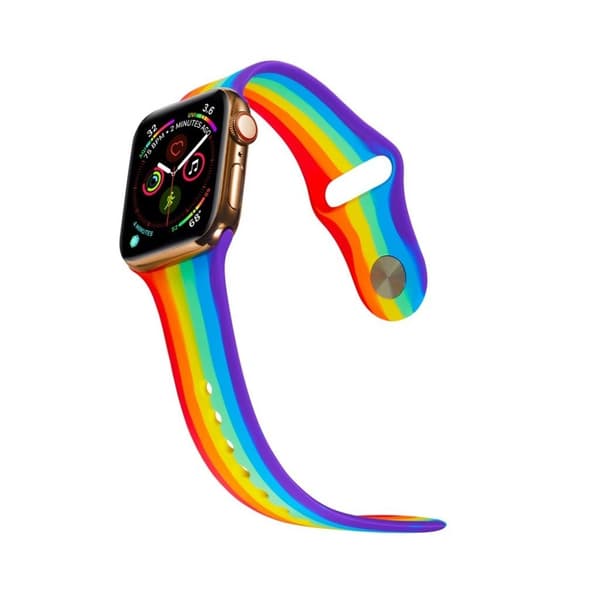 Apple Watch Series 5 40 mm regnbuefarget silikonarmbånd Multicolor