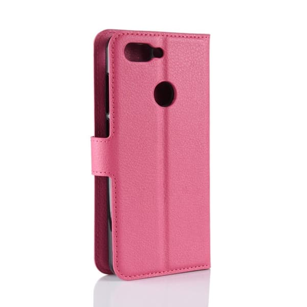 ZTE Blade V9 litchi skin læder flip case - Rose Pink