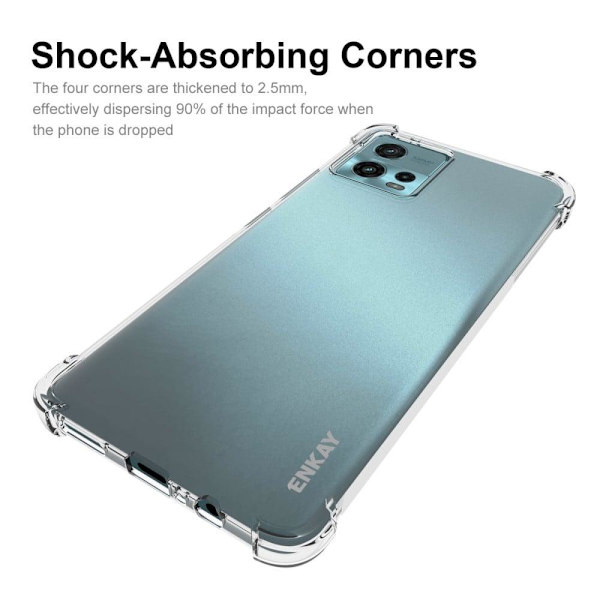 ENKAY genomskinligt droppsäkert fodral för Motorola Moto G72 Transparent