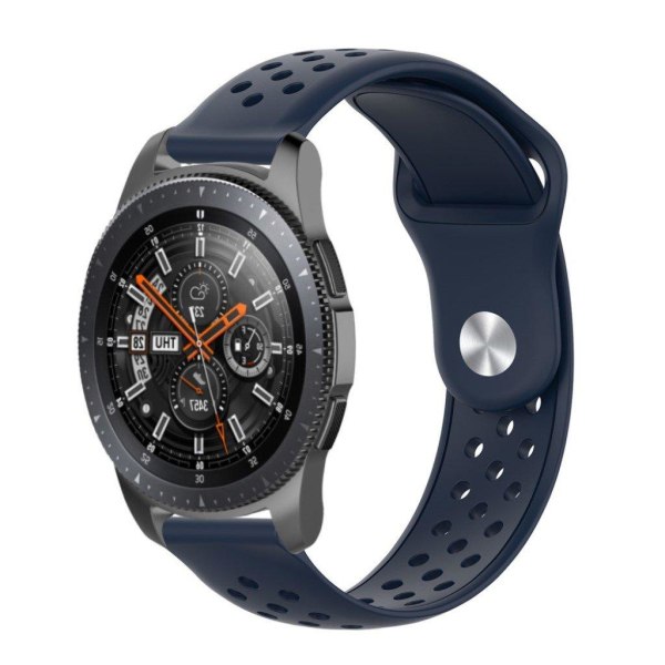 22mm Samsung Galaxy Watch (46mm) silikoninen kellonauha - Musta Sininen Blue