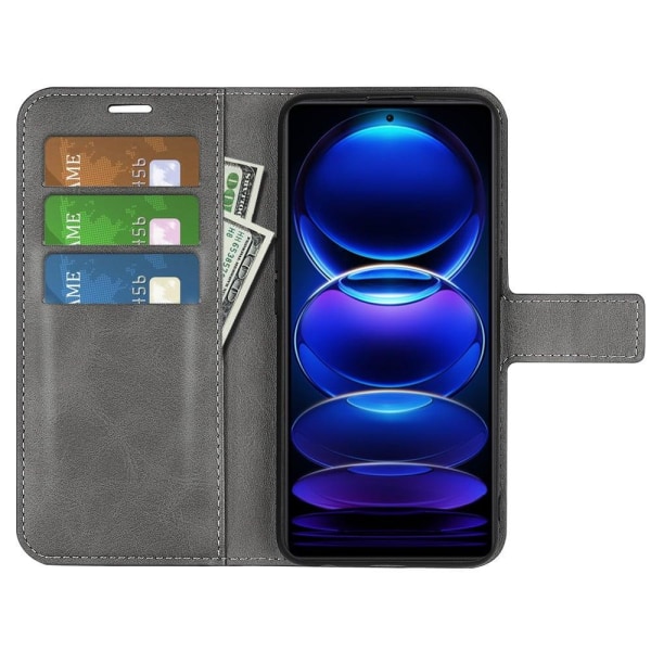 Lompakko Nahkakotelo For Xiaomi Redmi Note 12 Pro - Harmaa Silver grey