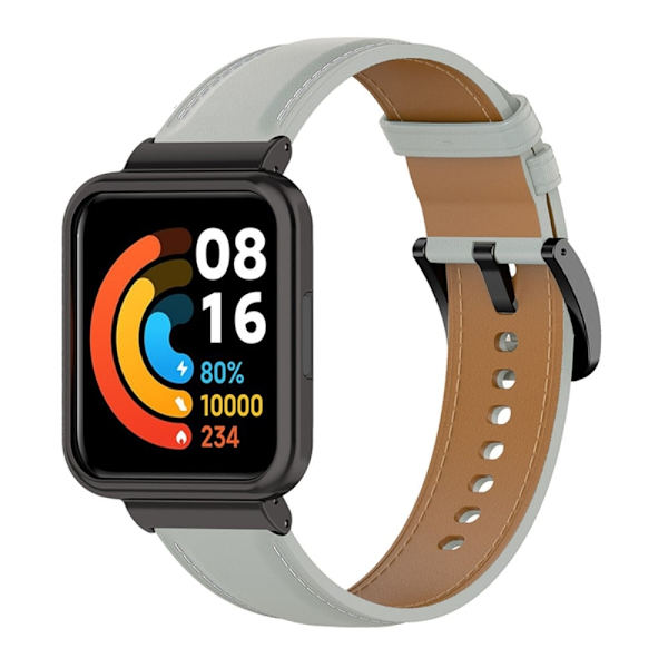 Xiaomi Redmi Watch 2 Lite Aito nahkaranneke - Harmaa Silver grey