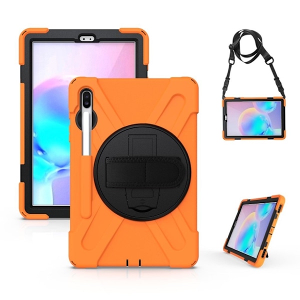 Samsung Galaxy Tab S6 X-Shape holdbar etui - Orange Orange