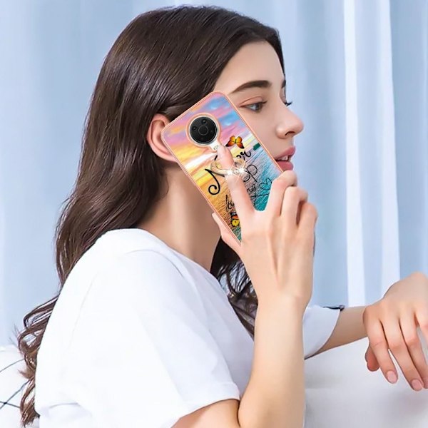 Marble Mønstret Cover med Ring Holder til Nokia G10 / G20 - Never Stop Dreaming Multicolor