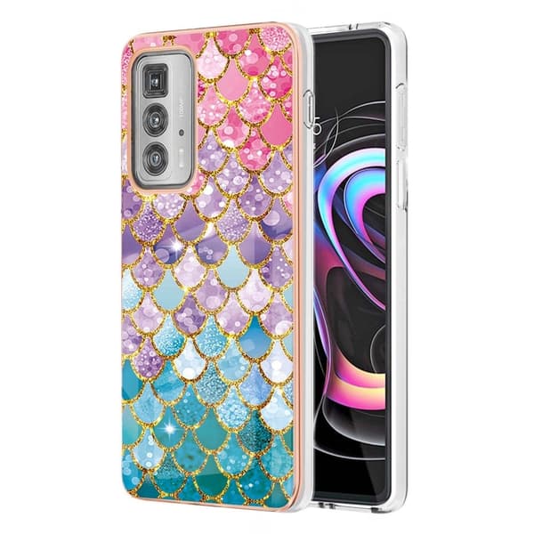 Marble Motorola Edge 20 Pro Etui - Farverig Scales Multicolor