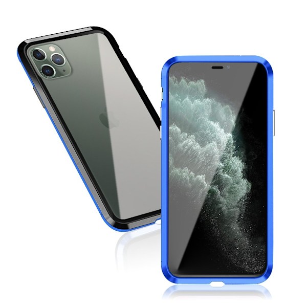 Luphie Sword iPhone 11 Pro Max Alu-Bumper + Glas - Sort + Blå Blue