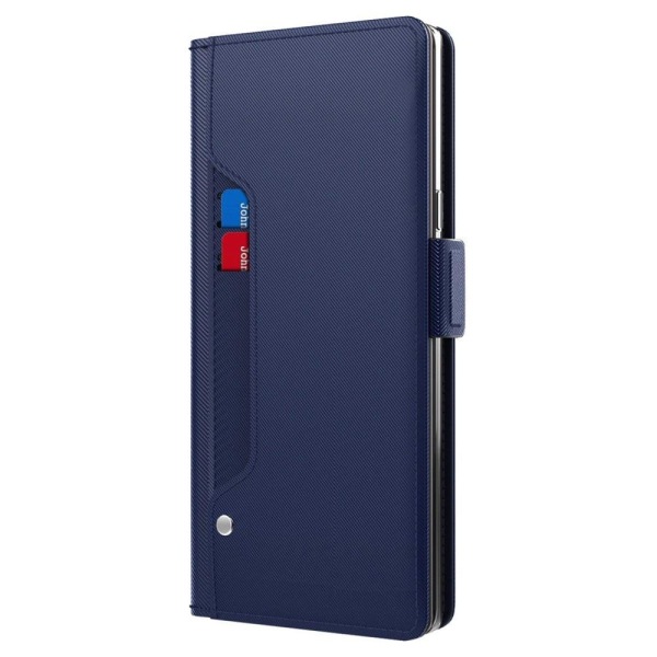 Phone Suojakotelo With Make-up Mirror And Slick Design For Samsung Galaxy S22 Plus - Sininen Blue