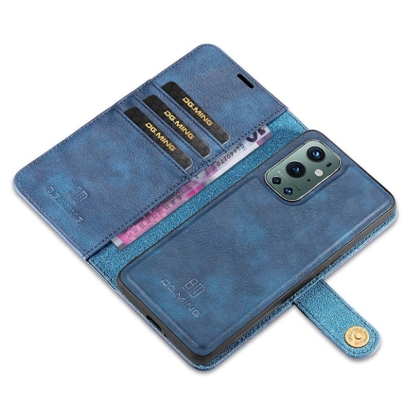 DG.MING OnePlus 9 Pro 2-in-1 lompakkokotelo - Sininen Blue