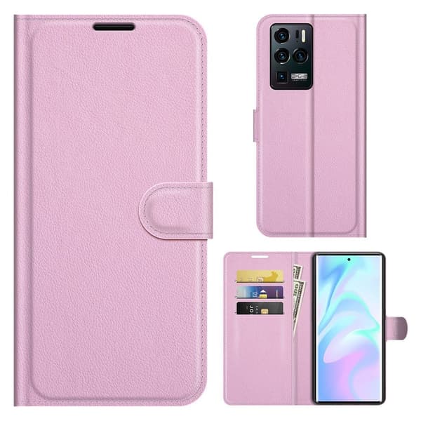Classic ZTE Axon 30 Ultra 5G flip kuoret - Pinkki Pink