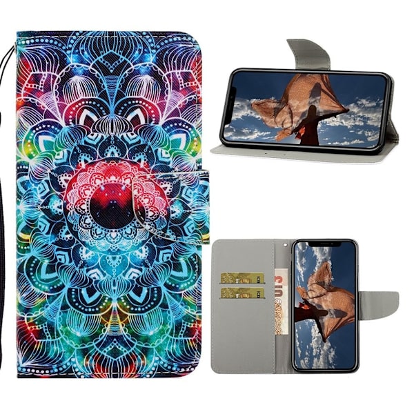 Wonderland iPhone 12 Pro Max Flippetui - Mandala Blomst Multicolor