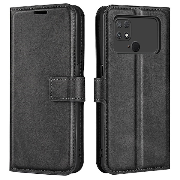 Læderetui med Pung til Xiaomi Poco C40 - Sort Black