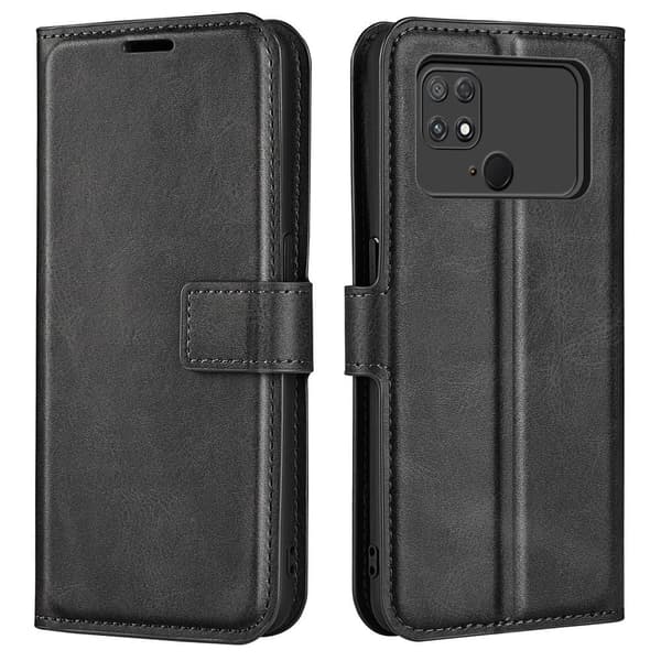 Læretui med Lommebok til Xiaomi Poco C40 - Svart Black