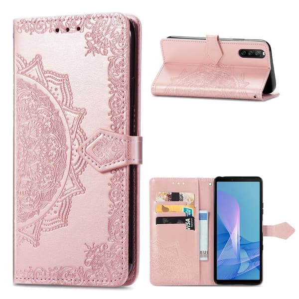 Mandala läder Sony Xperia 10 III fodral - Rosa Rosa