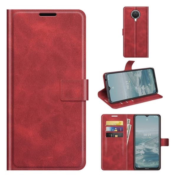 Wallet-style Lær Etui til Nokia G20 - Rød Red