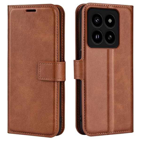 Plånboksfodral av hållbart konstläder till Xiaomi 14 Pro - Brun Brun
