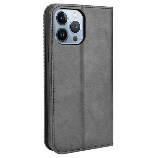 Bofink Vintage iPhone 14 Pro Nahkakotelo - Musta Black