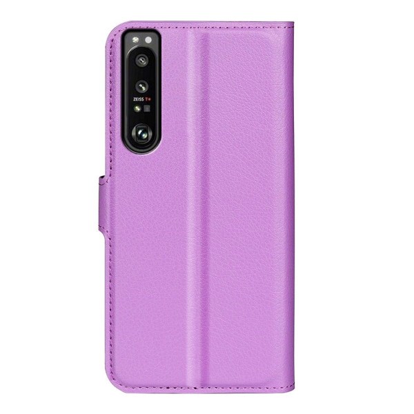 Klassisk Sony Xperia 1 IV flip etui - Lilla Purple