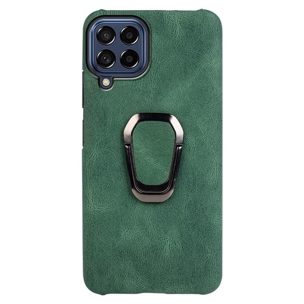 Stötsäkert läderfodral med oval kickstand för Samsung Galaxy M53 5G - Grön Grön