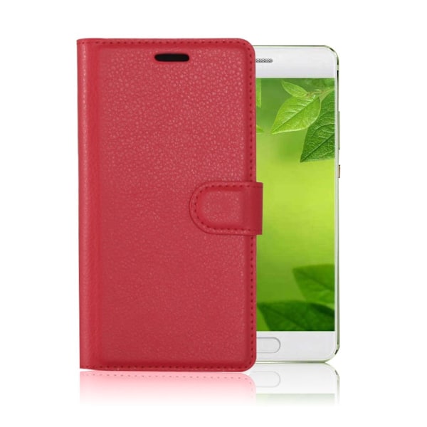 Huawei P10 beskyttende læder etui - Rød Red
