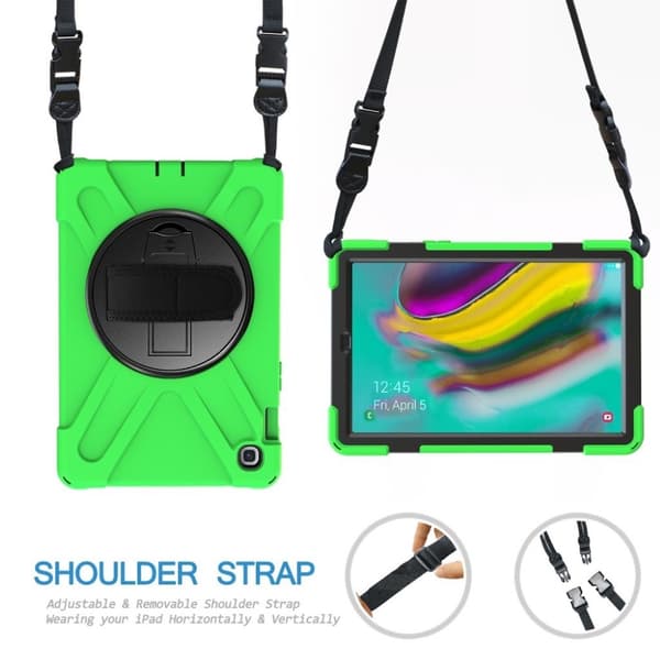 Samsung Galaxy Tab S5e 360 Graders X-Shape Silikon Combo Etui - Grønn Green