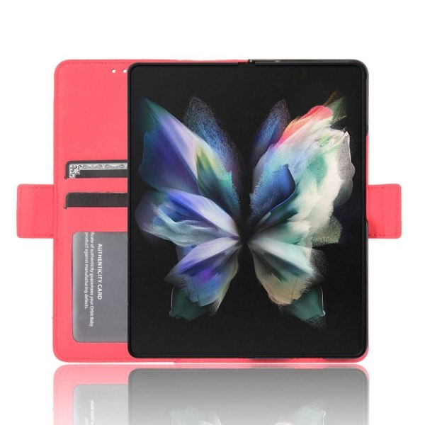 Modernt Samsung Galaxy Z Fold3 5G fodral med plånbok - Röd Röd