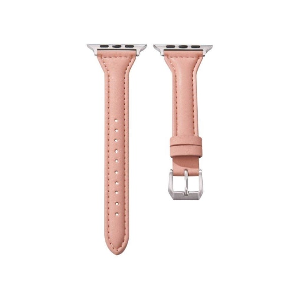 Apple Watch Series 6 / 5 40mm simple leather watch band - Pink Pink