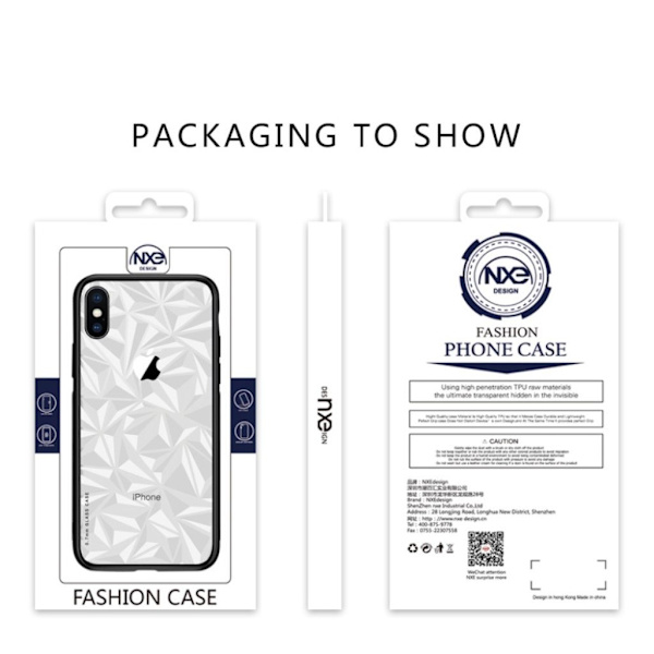 NXE iPhone XS combo etui med silketryk - Sort Black
