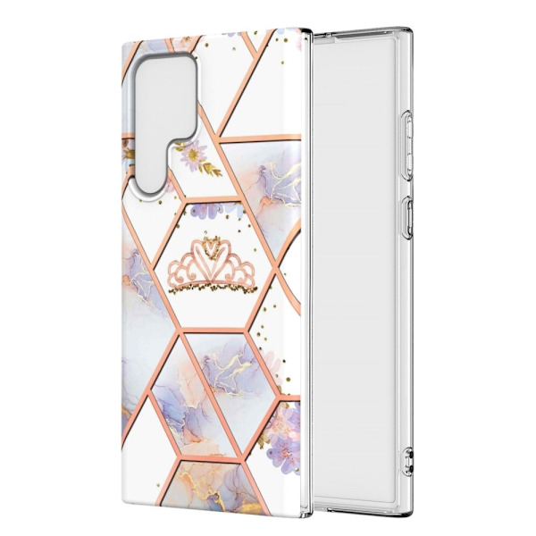 Marble Samsung Galaxy S22 Ultra Etui - Krone Multicolor