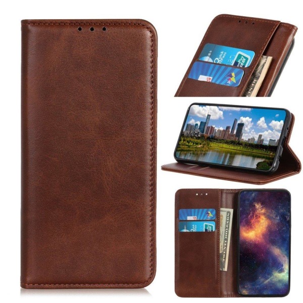 Wallet-style ægte Læder Flipcase til Sony Xperia 5 III - Kaffe Brown