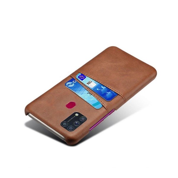 Dual Card Cover - Samsung Galaxy M31 - Brun Brown