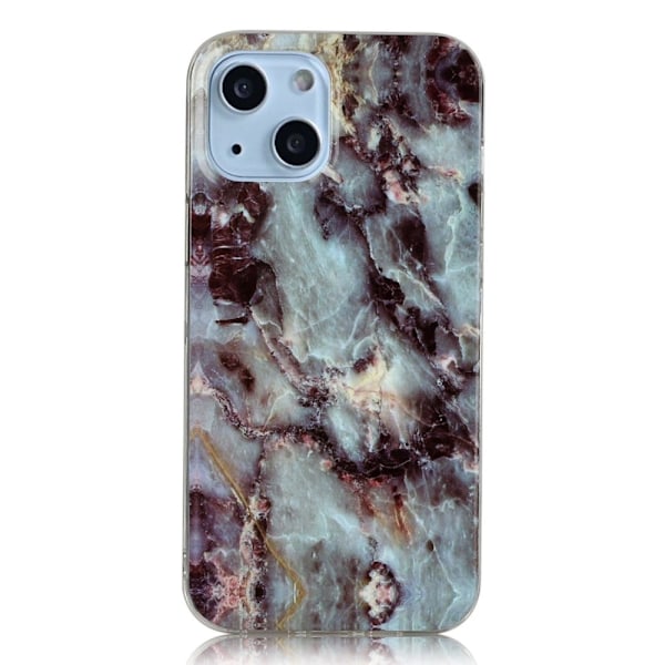 Marble iPhone 14 Etui - Grå Klinkekule Silver grey