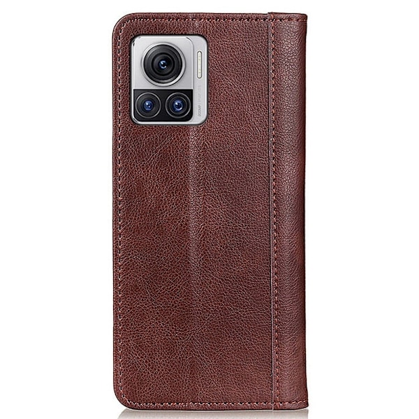 Äkta läder Motorola Edge 30 Ultra / Motorola Moto X30 Pro fodral med magnetisk stängning Brun