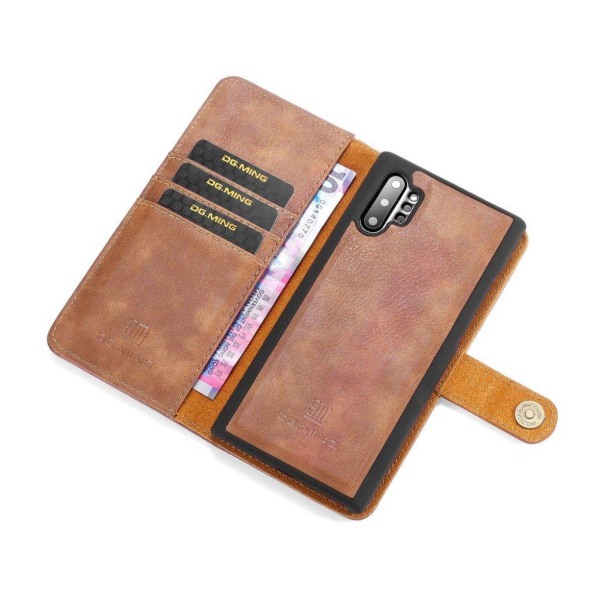 DG.MING Samsung Galaxy Note 10 Pro 2-in-1 Wallet kotelot - Ruskea Brown