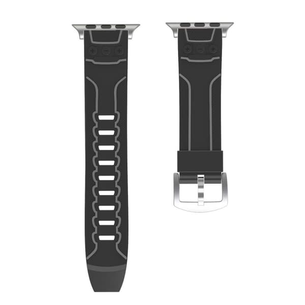 Apple Watch Series 4 40mm ECG mønster silikone Urrem - Sort / Grå Black