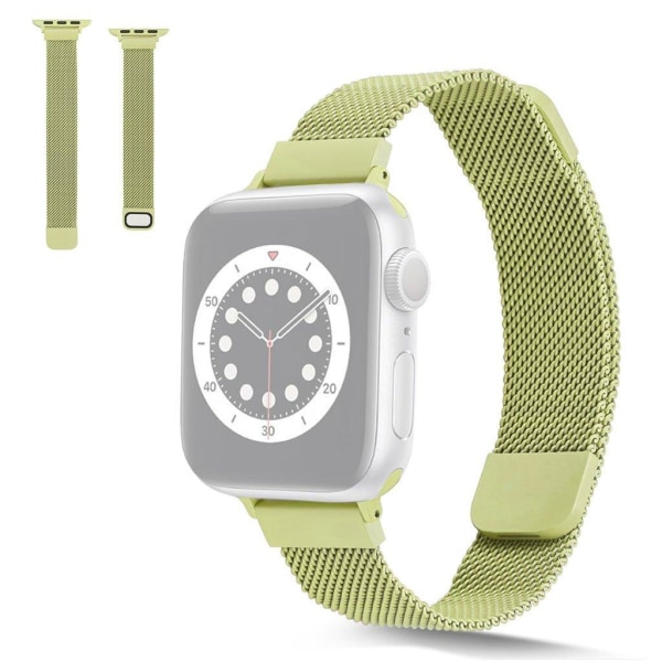 Apple Watch 42mm - 44mm rustfrit stål med urrem med magnetisk lås - Gul Yellow