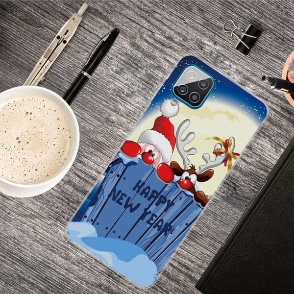 Juletaske til Samsung Galaxy M33 5G - Hemmelig Julemand Og Rensdyr Blue