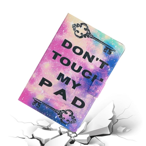 Samsung Galaxy Tab A8 10.5 (2021) läderfodral med coolt mönster - Rör Inte Min Surfplatta multifärg