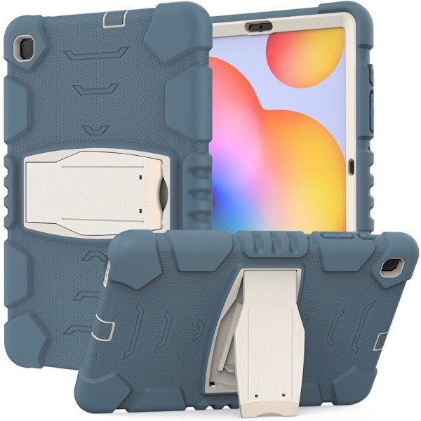 Samsung Galaxy Tab S6 Lite silikonfodral med kickstand - Blå Kornblomma Blå