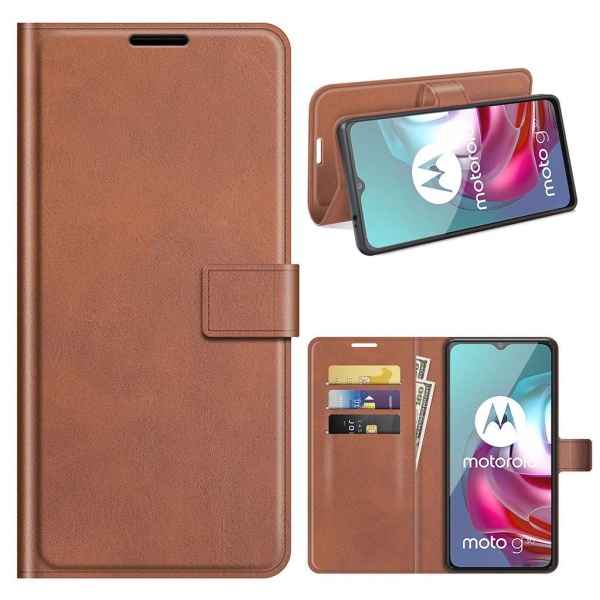 Lompakko Nahkakotelo For Motorola Moto G30 / G10 - Vaalean Ruskea Brown