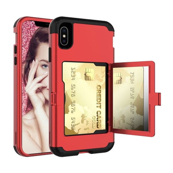iPhone Xs Max beskyttelses deksel av plastikk og silikon - rød Red