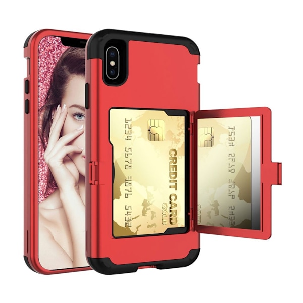 Stødsikkert hybridetui i silikone til iPhone Xs Max - Rød Red