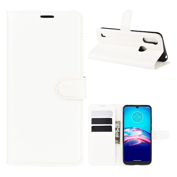 Classic Motorola Moto E6s (2020) flip etui - Hvit White