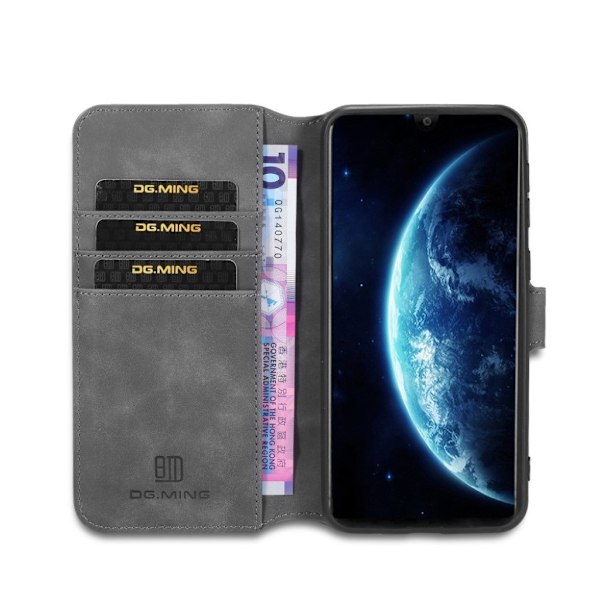 DG.MING Samsung Galaxy M30s Retro kotelot - Harmaa Silver grey