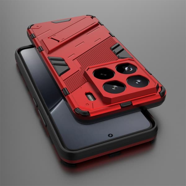 Støtsikkert hybriddeksel med et moderne preg for Xiaomi 15 Pro - Rød Red