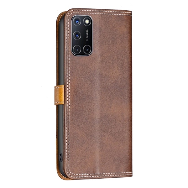 BINFEN tvåfärgat läder Oppo A92 / Oppo A72 / Oppo A52 fodral - Brun Brun