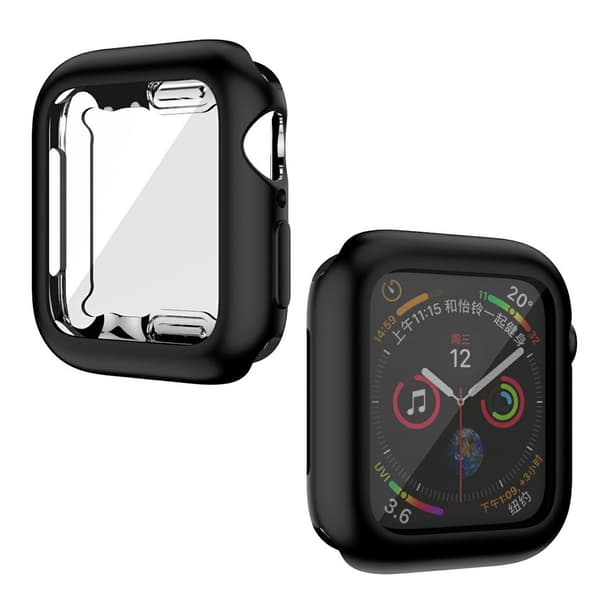 Apple Watch Series 6 / 5 44mm blød glans holdbar ramme - sort Black