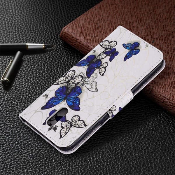 Wonderland Nokia 2.3 flip-etui - Blå Sommerfugler Blue
