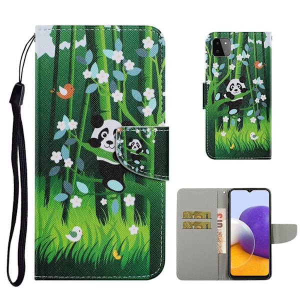 Wonderland Samsung Galaxy A22 5G Läppäkotelo - Panda Red