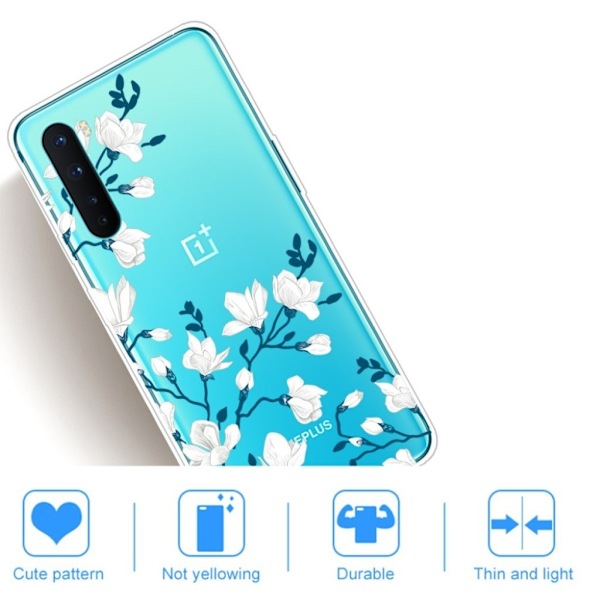 Deco OnePlus Nord skal - Vita Blommor Vit