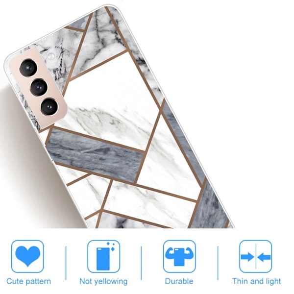 Marble Samsung Galaxy S22 Plus Etui - Grå / Hvit Klinkekule Tile Multicolor